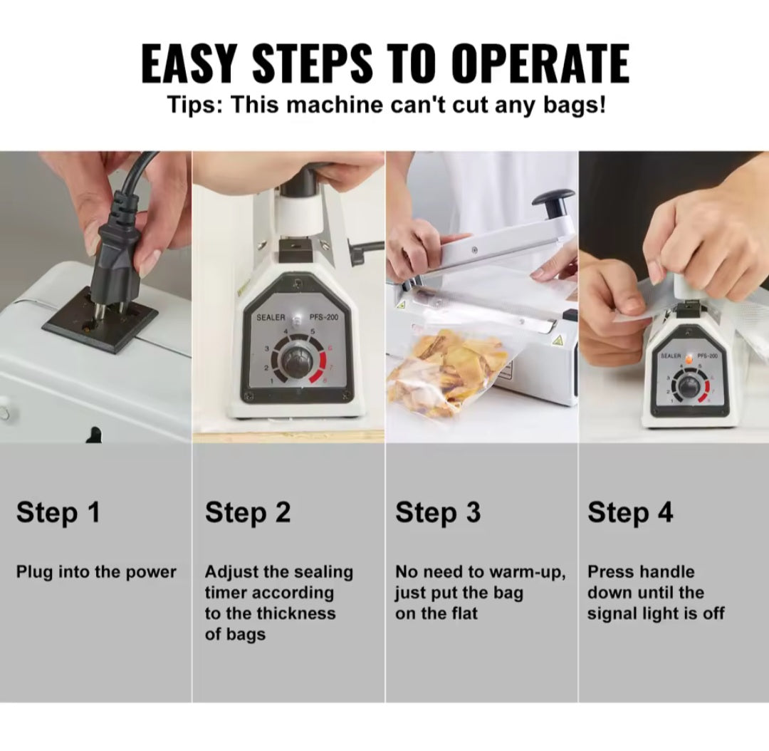 12 Inch Professional Impulse Manual Heat Sealing Machine with Adjustable Heating Mode