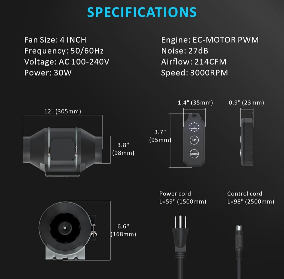 4 Inch Fresh Air Exchange #2 - With Fan Speed Controller