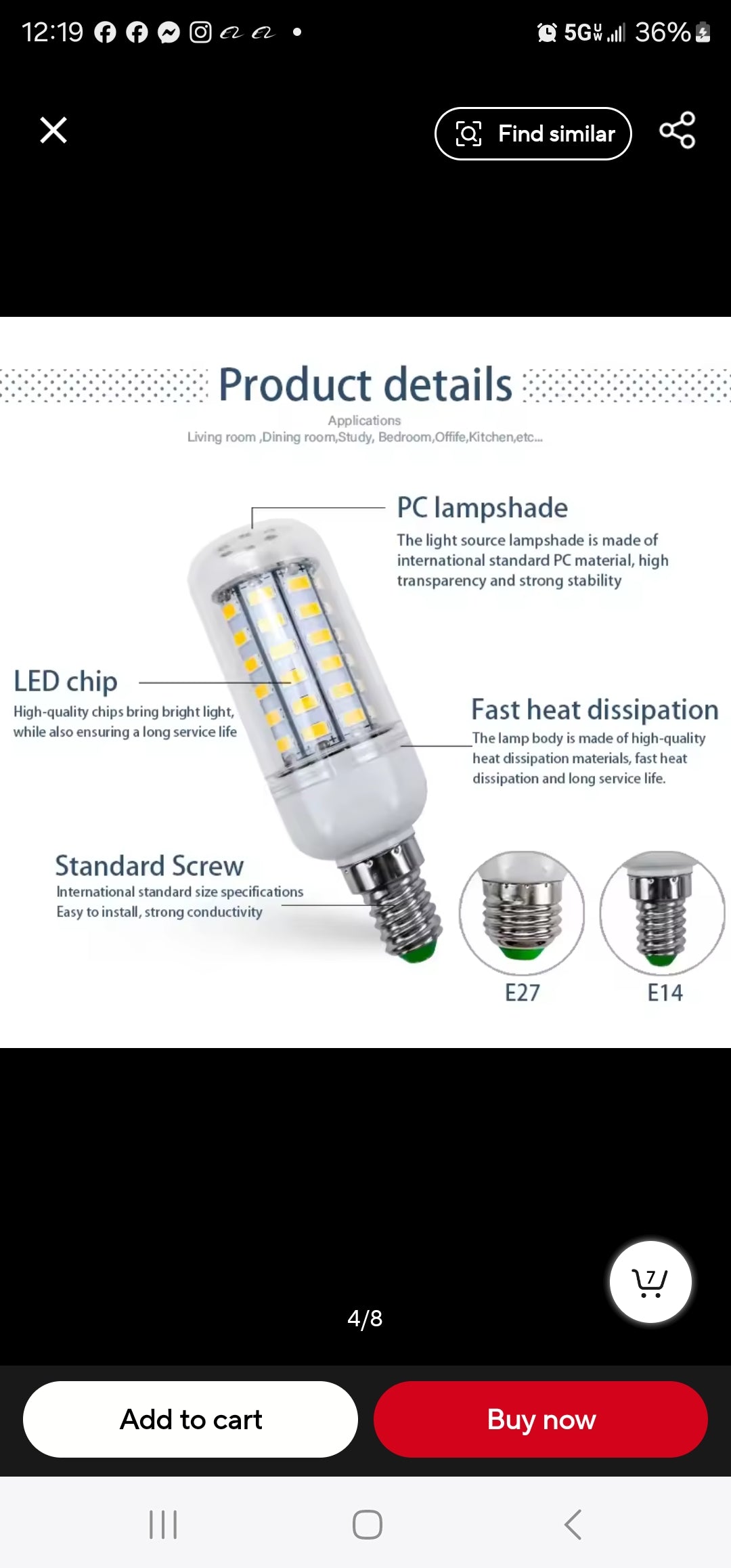 LED Mushroom Grow Light (48 LED)