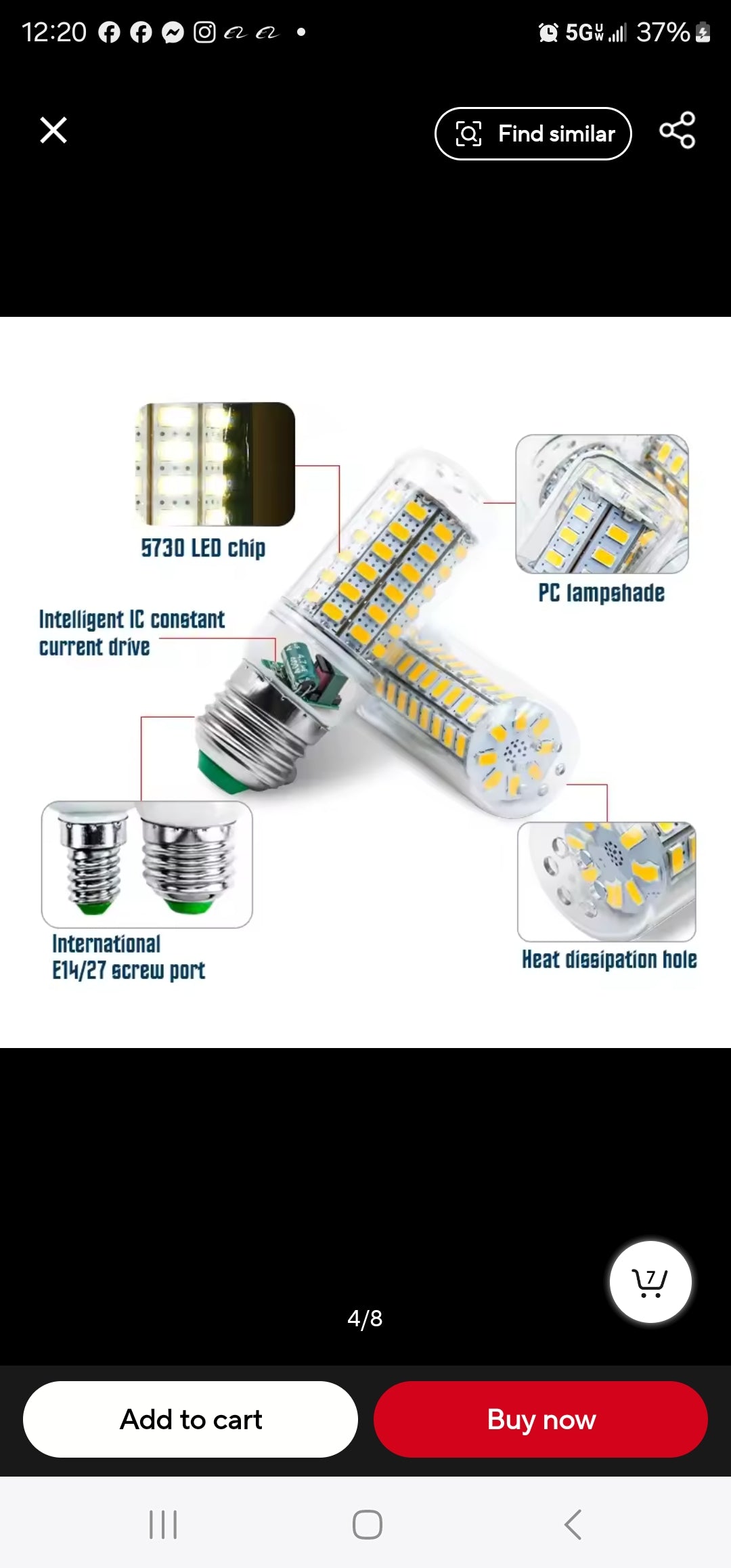 LED Mushroom Grow Light (48 LED)