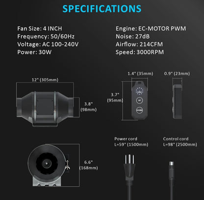 4 Inch Fresh Air Exchange #2 - With Fan Speed Controller