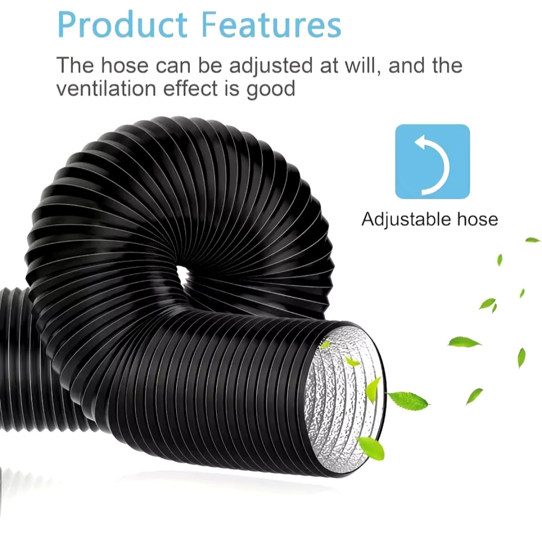 Flexible 4 Inch Black Ducting (5ft) With Clamps